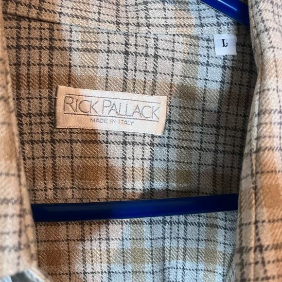 Rick Pallack Plaid Long Sleeve Shirt Size: Large. Made in Italy - Picture 3 of 3